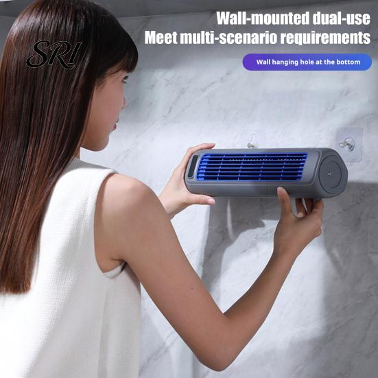 Compact Cooling Fan Portable Air Conditioner Rechargeable Wall-Mounted with 3 Speeds & Silent Bedroom LED Touch Screen Cooler for Kitchen Bathroom
