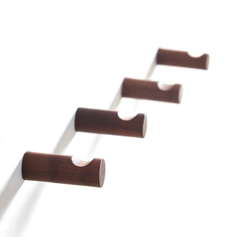 Modern väggkrok i bokträ för kläder, handdukar, handväskor och hattar