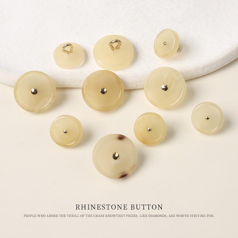 5pcs Copper Needle Horn Beef Bone High Foot Natural Button Cheongsam Hanfu Chinese Button Suit Jacket Cardigan Button