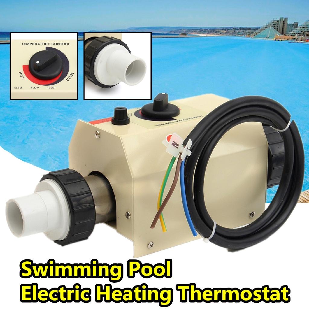 Pool Heat pump 2KW 220V Electric Swimming Pool and SPA Bath Heating Tub Water Heater 220V Swimming Pool Thermostat Accessories