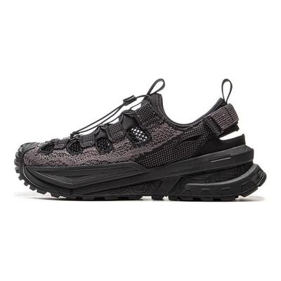 Zapatillas de Senderismo Li Ning CF Outdoor Creek Cómodas Moda Antideslizantes Resistentes al Desgaste Absorción de Impactos Caña Baja Unisex Zapatillas de Senderismo Negro Gris AHLV001-4
