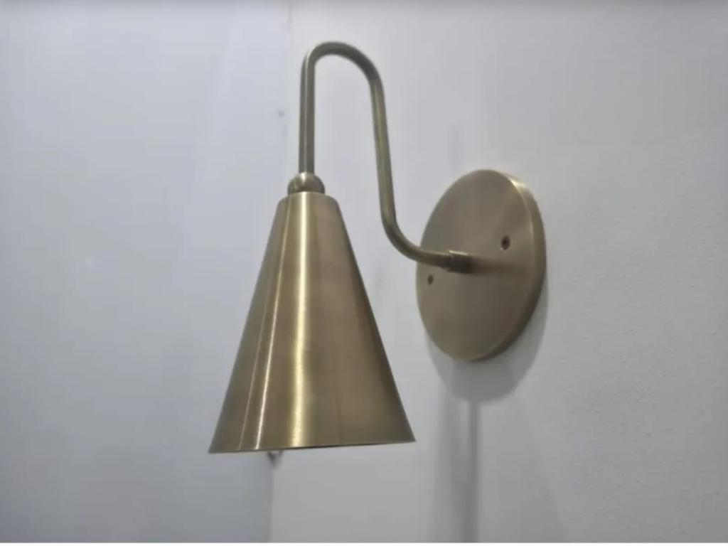 Handcrafted Raw Brass Wall Sconce Flush Mount Lamp Lobby Light