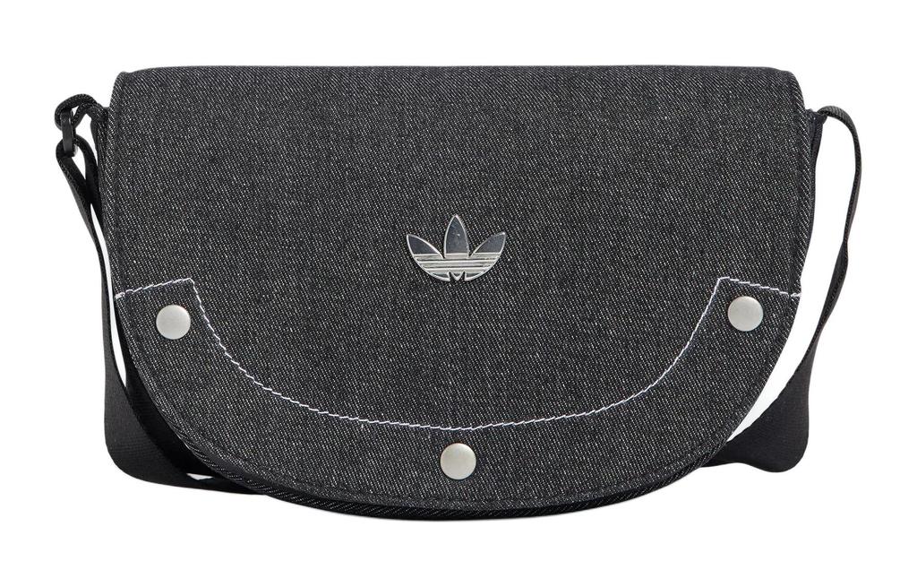 Adidas Originals Trefoil Cotton Blend With Recycled Polyester Portable Crossbody Bag, Shoulder Bag Women's Black IT7366