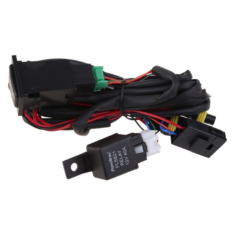 

Auto Lighting Assembly Universal DC12V 40A Fog Light Wiring Harness With Switch Automotive Body Parts чёрный