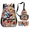 Klassisch Neuheit Eigenartig Cool Pizza Turm 3D Druck 3er Set Schultaschen Multifunktionale Reise Rucksack Brusttasche Federmäppchen