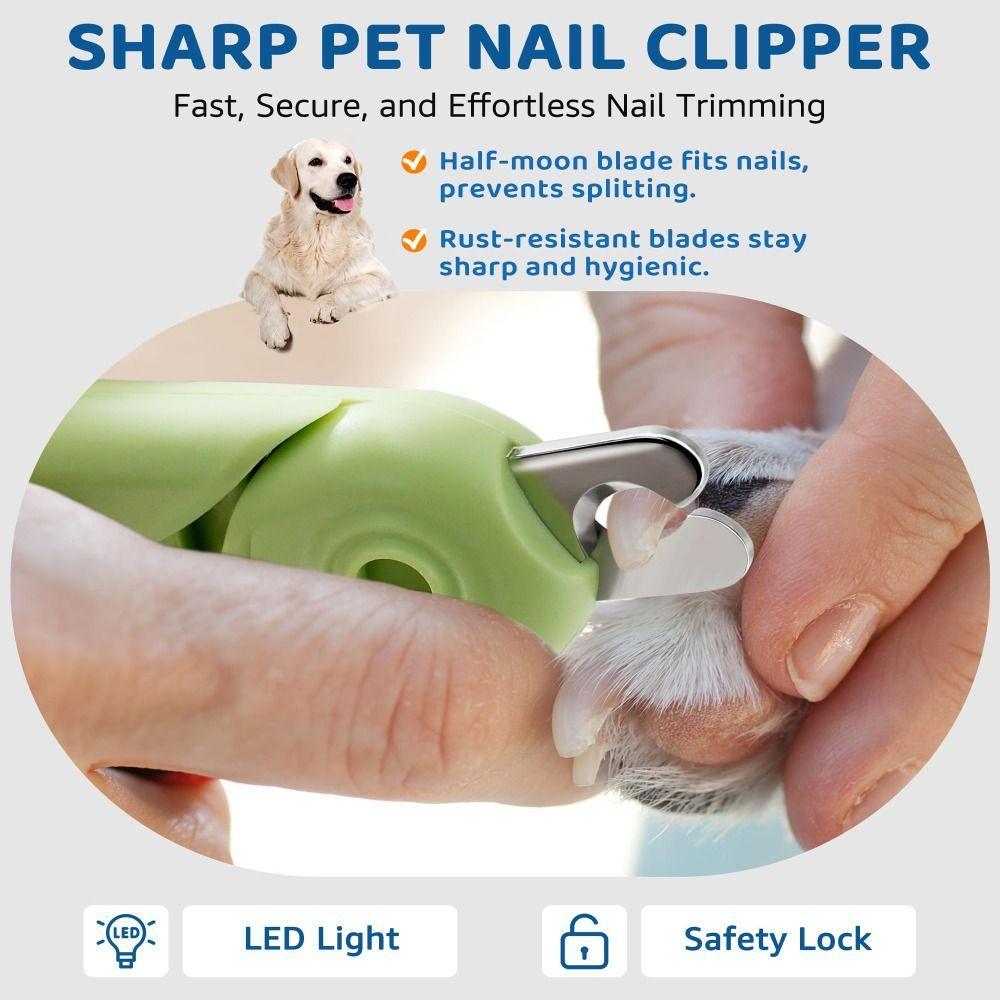 Nail File Pet Nail Clipper with Light Safety Lock Small Dog Nail Clippers  Pet Supplies