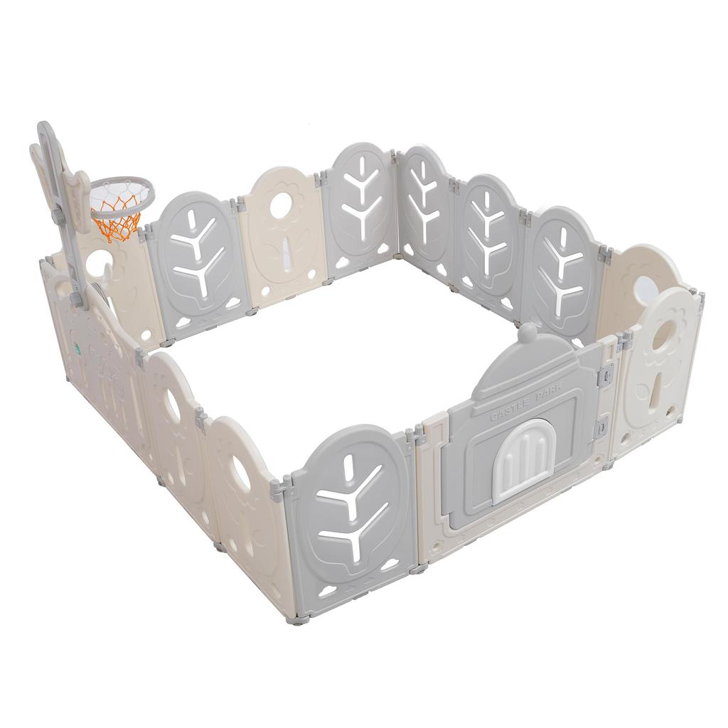 OSJ 14 with Lock Baby Baby Safety Easy To Free Game Safety Baby Room Playpen, Pieces, Foldable, Door, Playard, Gate, Guard, Assemble, Non-slip,