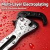 Multipurpose Hand Tool with Adjustable Serrated Jaw, Two Screwdriver Inserts, and 13 cm Short Spanner Body for Household Repairs and Installation
