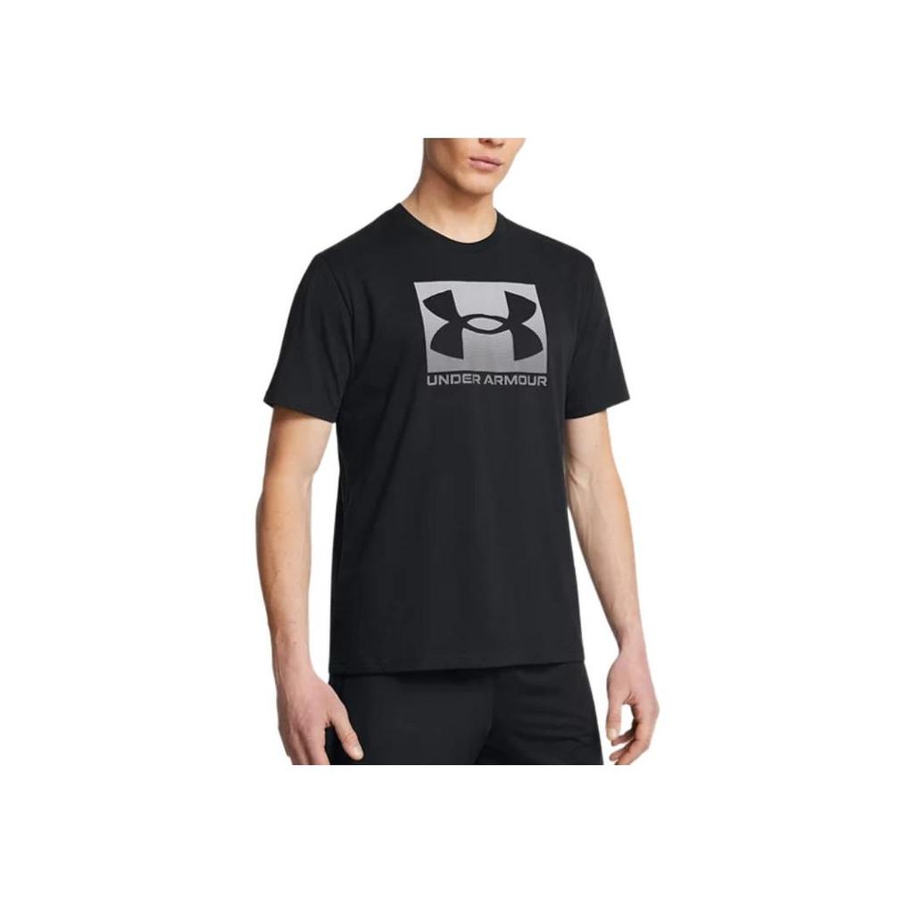 Under Armour Boxed Crew Neck Logo Short Sleeve T-Shirt Men T-Shirts Black Graphite 1386793-001