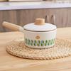 FUJIHORO Green Leaf Enamel Soup Pot