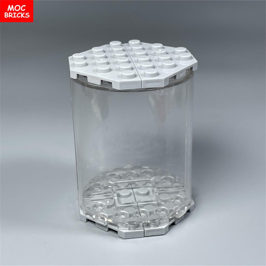 MOC Bricks Container Series Display Box Bucket Basin Pot Pack Basket Attachments Assembled Constructing Blocks Playthings Children Gift