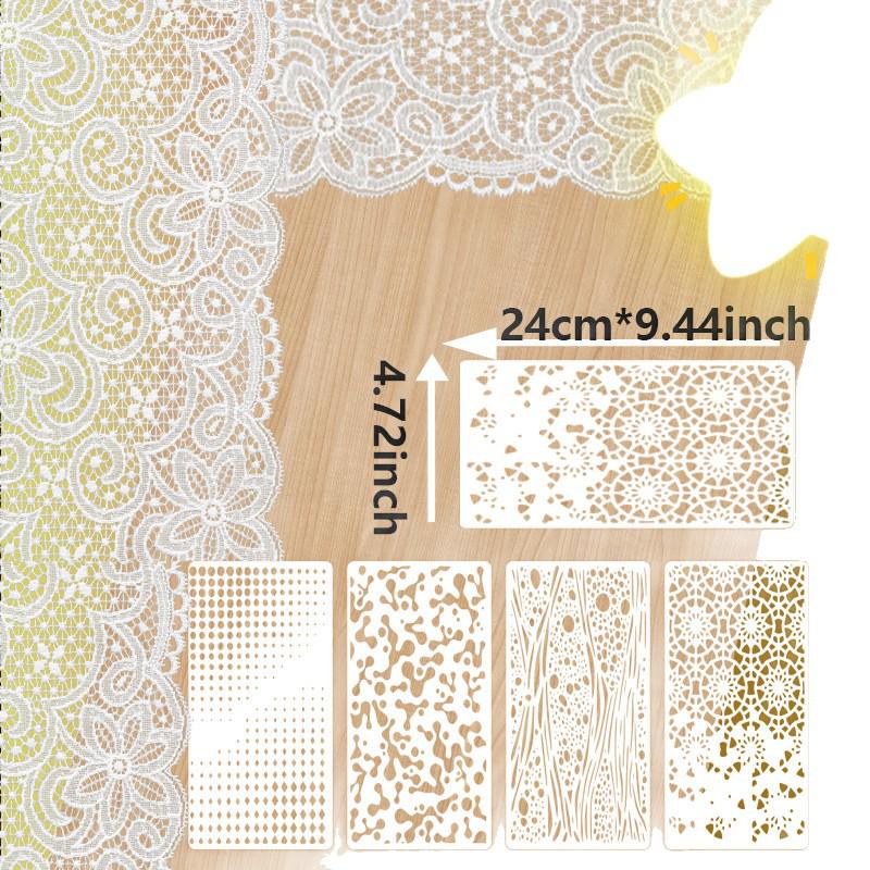 8-Piece Reusable Abstract Texture Stencil Set for Crafts