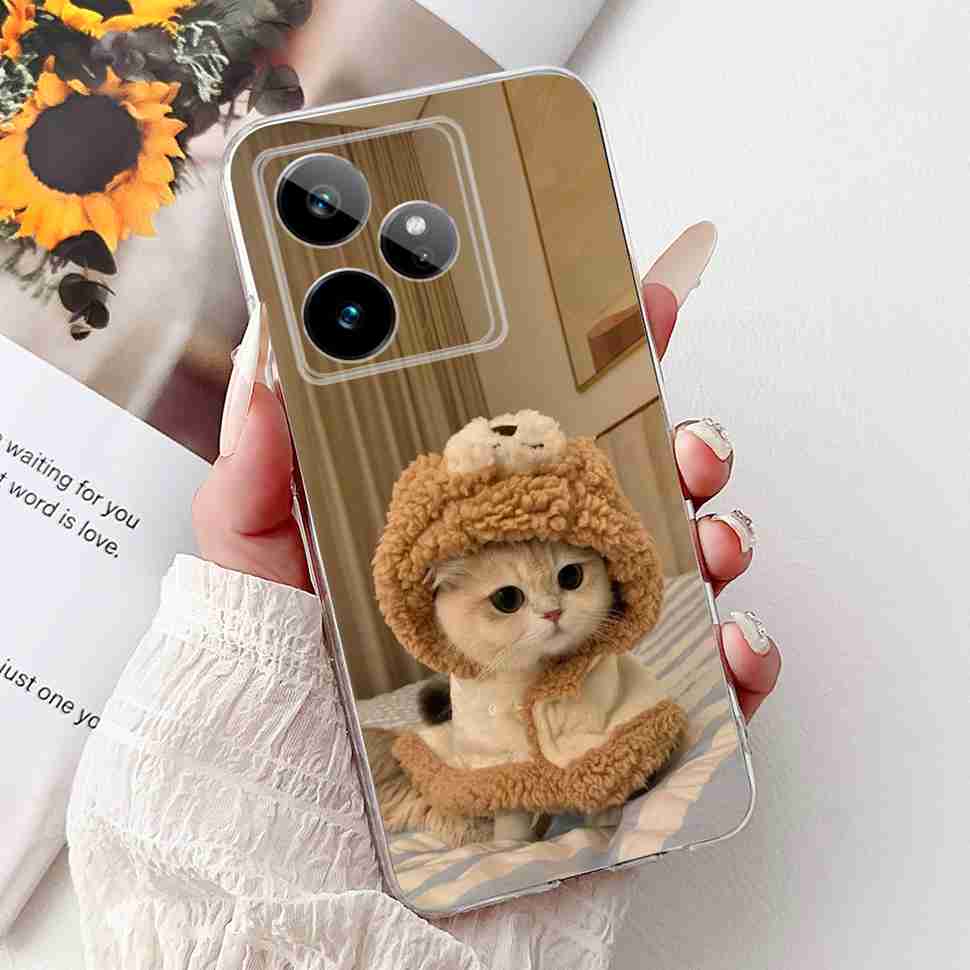 For Realme GT 7 5G 2025 RMX5061 Case Cute Girl New Flowers Soft Silicone TPU Cover For Realme GT7 GT 7T 5G Global Phone Cases