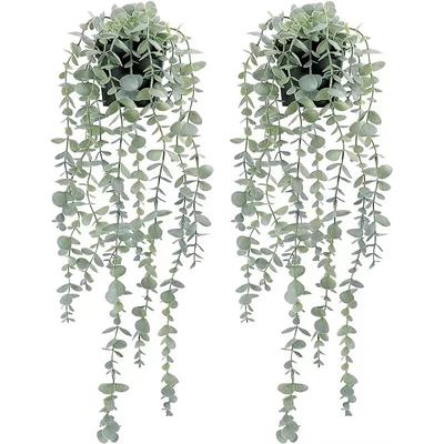 1PC 22 Zoll Künstliche Hängende Eukalyptus Pflanzen Für Wohnkultur Gefälschte Pflanze Künstliche Hängende Pflanze Für Indoor Outdoor decor