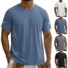 Men's Silk Short-sleeved T-shirt For Summer, Lightweight, Quick-drying, Mesh Pattern, Suitable For Sports And Fitness Activities.