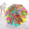 1pc Colorful Mandala Pattern Automatic Folding Umbrella - Portable 3-Fold Design, 8-Rib Iron Frame Outdoor Umbrella, Ideal Gift for Fans, Travelers, D