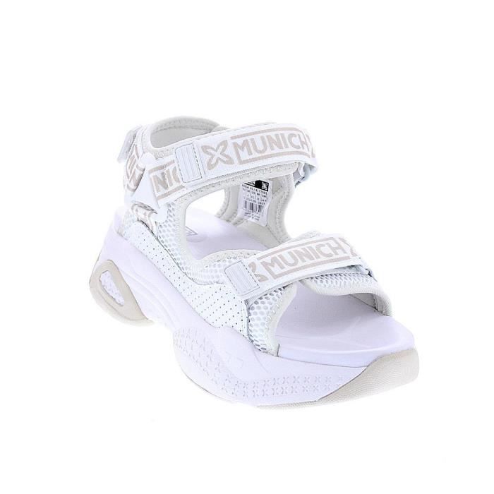 Sandales - Munich - Areia 05 - Blanc - Talon Plat - Synthétique