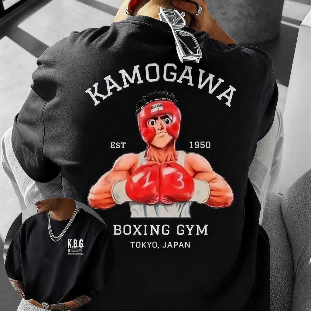 2025 Sommer Anime Hajime No Ippo Kamogawa Boxstudio 100% Baumwolle Nach T-Shirt Herren Makunouchi Takamura KGB Kleidung Streetwear