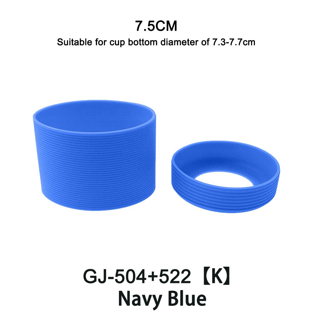 2Pc/Set 7.5cm 15 Colour Threaded Soft Silicone Cup Sleeve And Bottom Suit Heat Insulated Anti Slip Good Toughnes Odorless