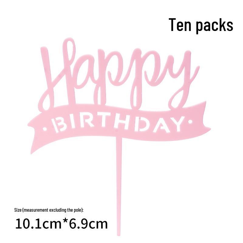 50-Pack Acrylic 'Happy Birthday' Cake Toppers - Popular Party Decorations with Free Shipping