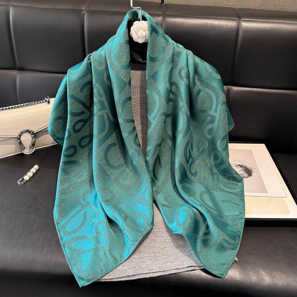 Spring Tencel Cotton Silk Scarf Fashion Classic Big Brand Style Square Scarf Shawl Women High-End Scarf Women