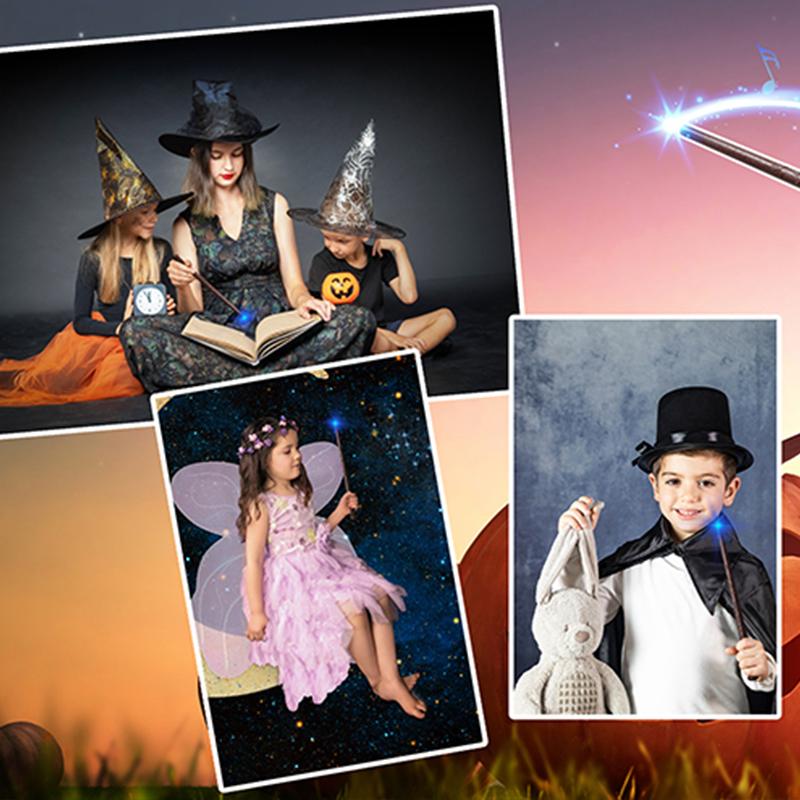 1/2pcs Magic Wand Sound Illuminating Toys Children's Magic Toy Brown Wizard / Witch Wand For Kids Gifts Party Costume TMZ