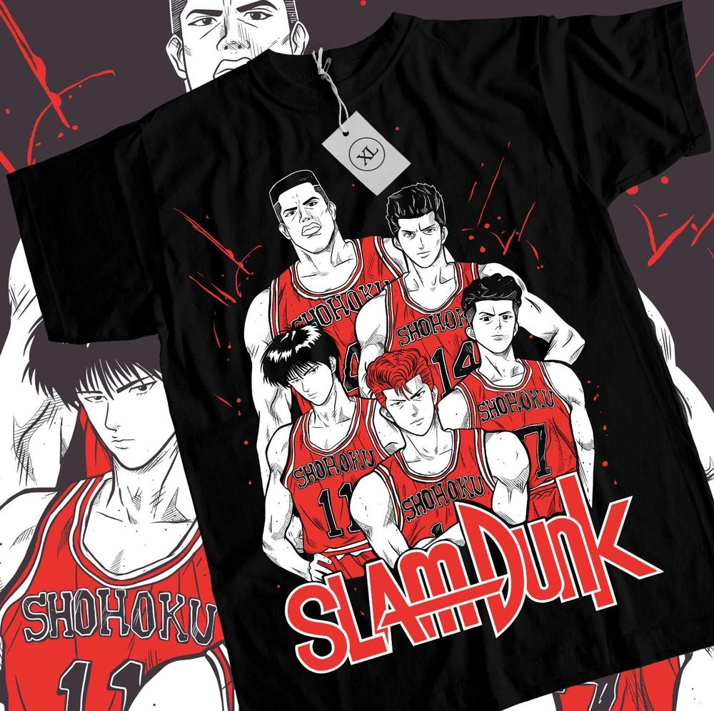 Slam Dunk Team TShirt Basketball For Anime Unisexga Black Tshirt Tee All Size
