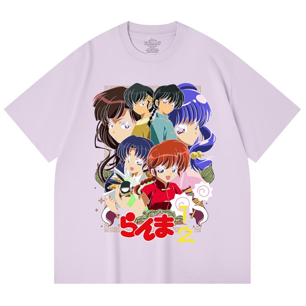 230 Gsm 100% Cotton Ranma 12 V6 Print Unisex Heavy Cotton T Shirt