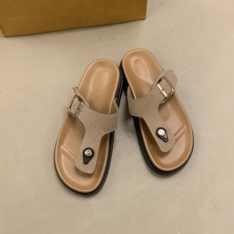 Thick-soled Slippers for Summer Wear In 2025, with Adjustable Square Buckle Toe Width, Thick-soled Slippers Flip-flops Sandals