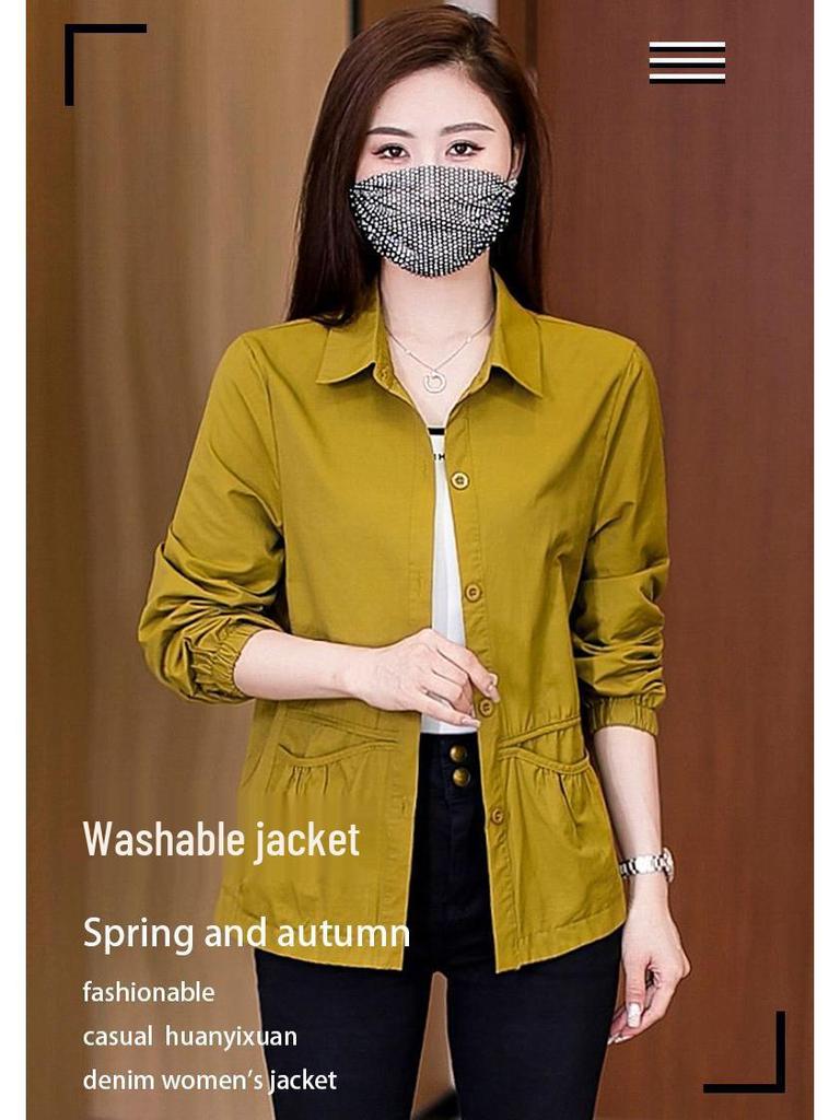 Damen Vielseitige Langarm Mode Revers Jacke - Leichte Lässige Frühling & Herbst Kleidung