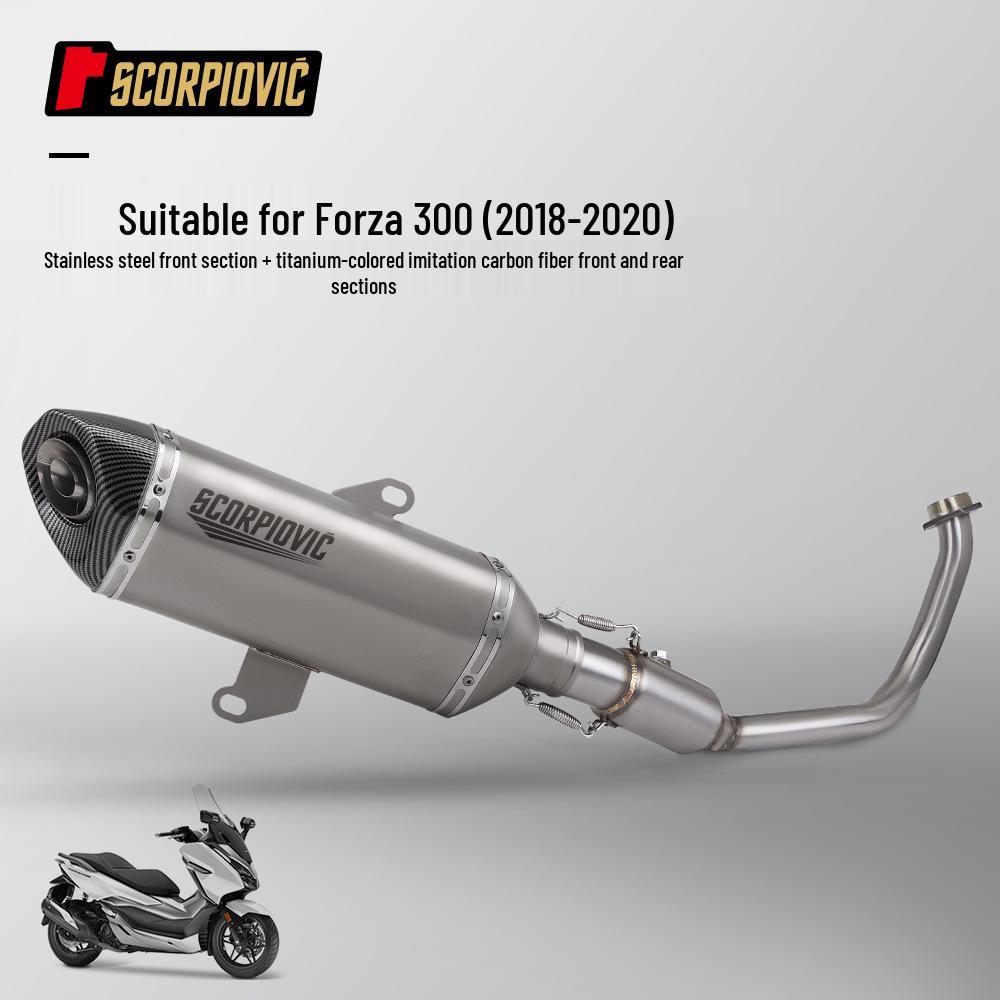 Forza 300 Motorcycle/Scooter Mod Kit: Front & Rear Exhaust Pipes, Muffler.