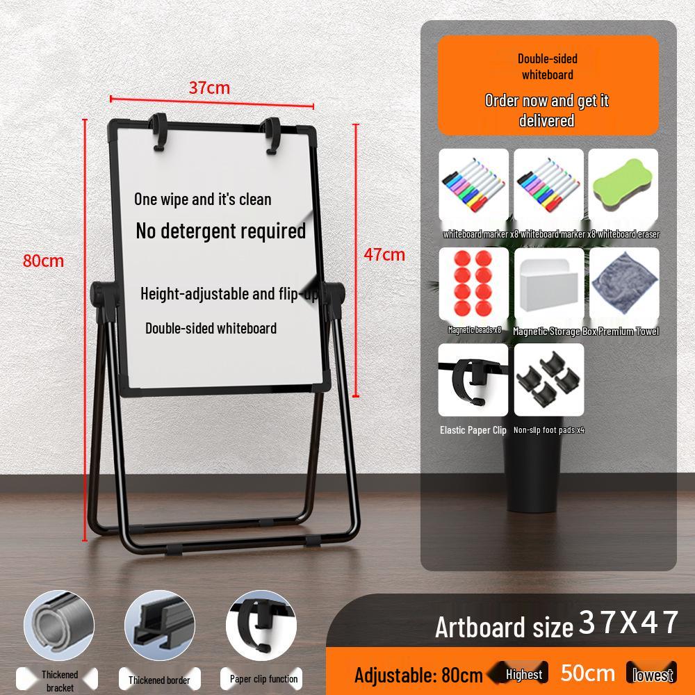 Foldable Double-Sided Magnetic Whiteboard with Mobile Stand for Home, Children's Teaching, and Conferences