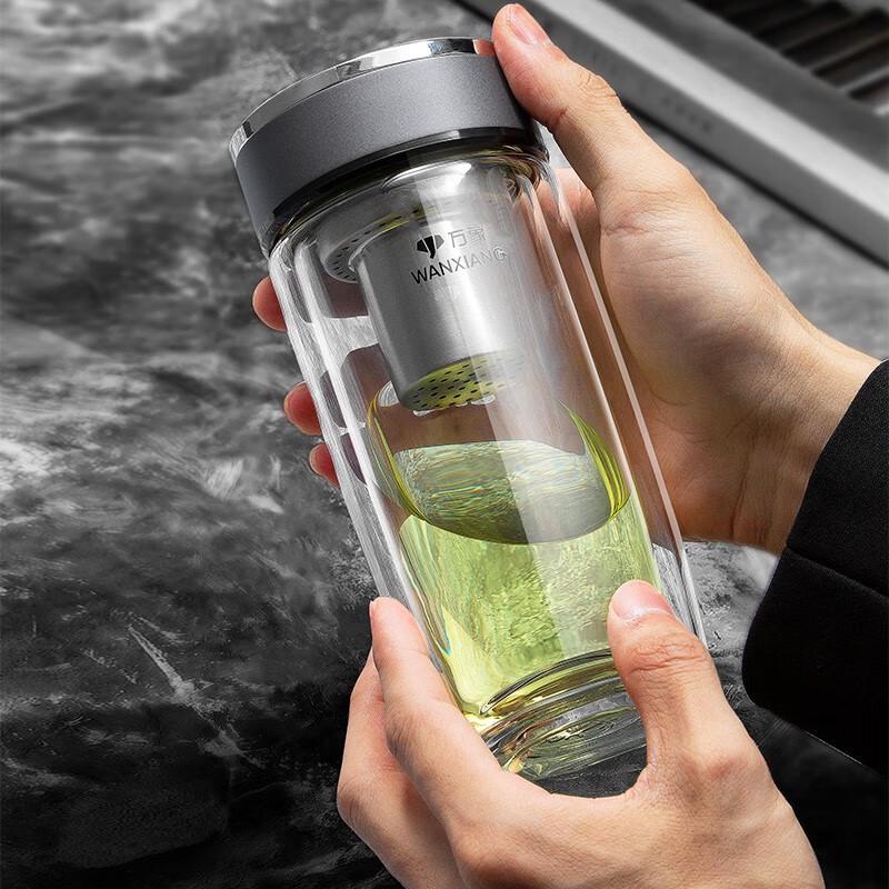 Wanxiang Portable Double-Layer Tea Infuser Glass Bottle