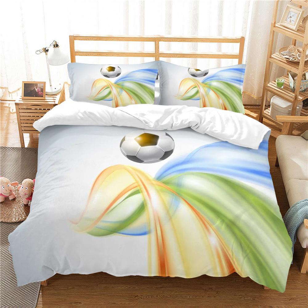 3D Soccer Printing Duvet Cover Set with Pillowcase Luxury Home Textiles Soft Bedding Set Children Twin Single Size Cool Bed Sets