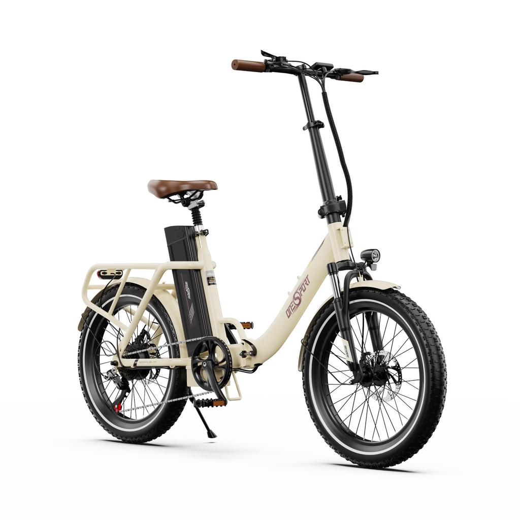 ONESPORT OT16-2 Faltbares Elektrofahrrad mit Anhängersitz, 250-W-Motor, 20 x 3,0-Zoll-Reifen, 48-V-17-Ah-Akku, City-Pendler-Elektrofahrrad