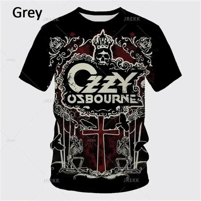 Summer Pop Ozzy Osbourne Punk Band Rock Band 3D Printed T-shirt Creative Rapper Fashion Short Sleeve Casual Street Wear 6XL