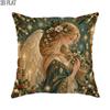 2D Flat 1pc Christmas Winter Holiday Vintage Angel Pillowcases Green Throw Pillow Covers One-Sided Printing Without Pillow Inserts Sofa Bed Decor for 