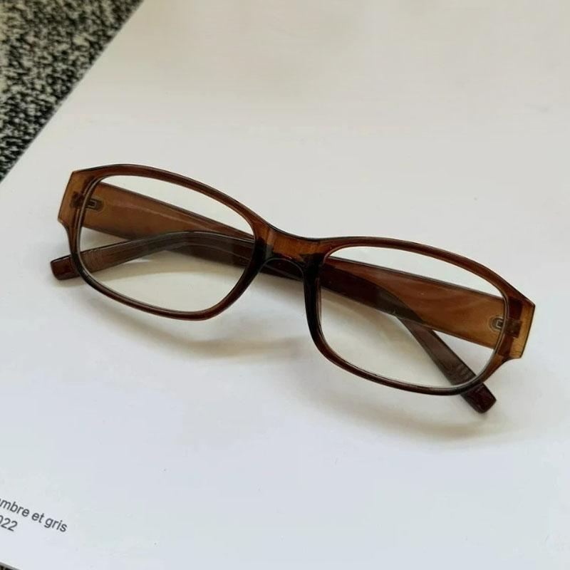 Retro Narrow-framed Glasses for Men Women Y2K Red Black Frame Anti-blue Light Eyeglasses Spicy Girls Decorative Optical Glasses