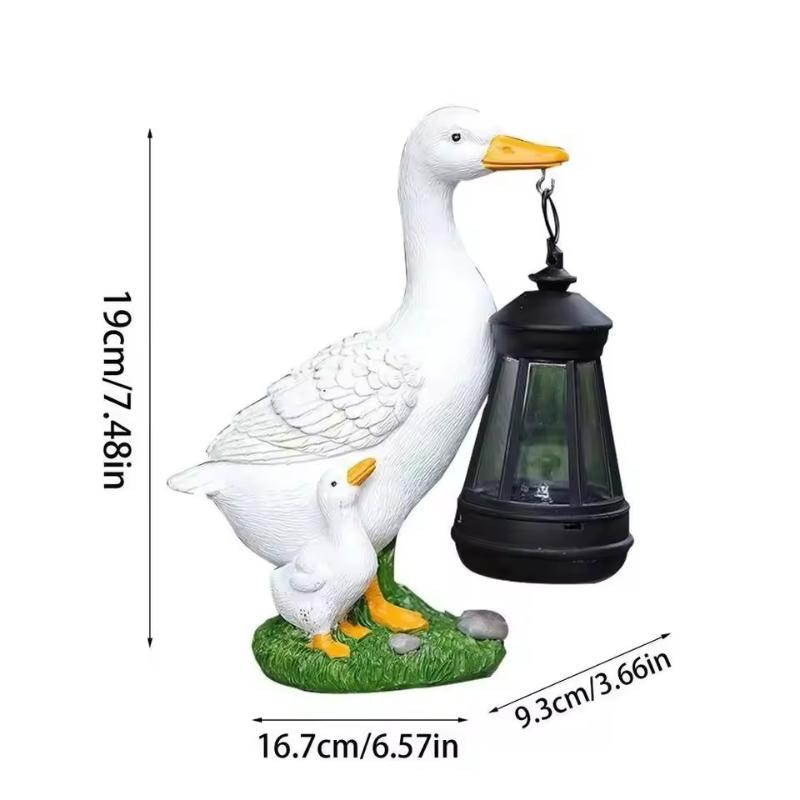 Harz Solar-Enten-Skulptur Super Helles Warmes Licht Solarleuchte Gartenpfahl Licht Energieeinsparung LED Tierfigur Outdoor