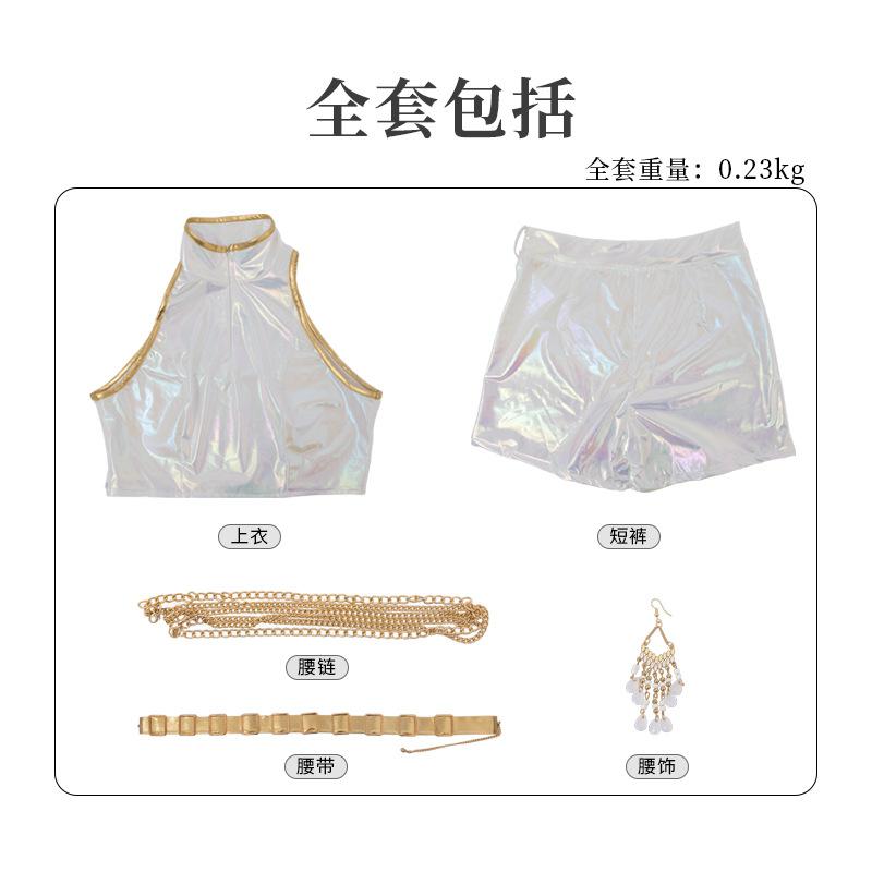 

Детский белый костюм для выступлений KPOP Huntrix Rumi Mira Zoey Косплей костюм Парик KPop Форма Охотников на Демонов Костюм на Хэллоуин Kid 120