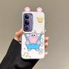 KEYSION Cute Ear Cartoon Case for VIVO Y19S 4G with Lanyard Soft Silicone+PC Shockproof Phone Back Cover for VIVO Y19S Pro
