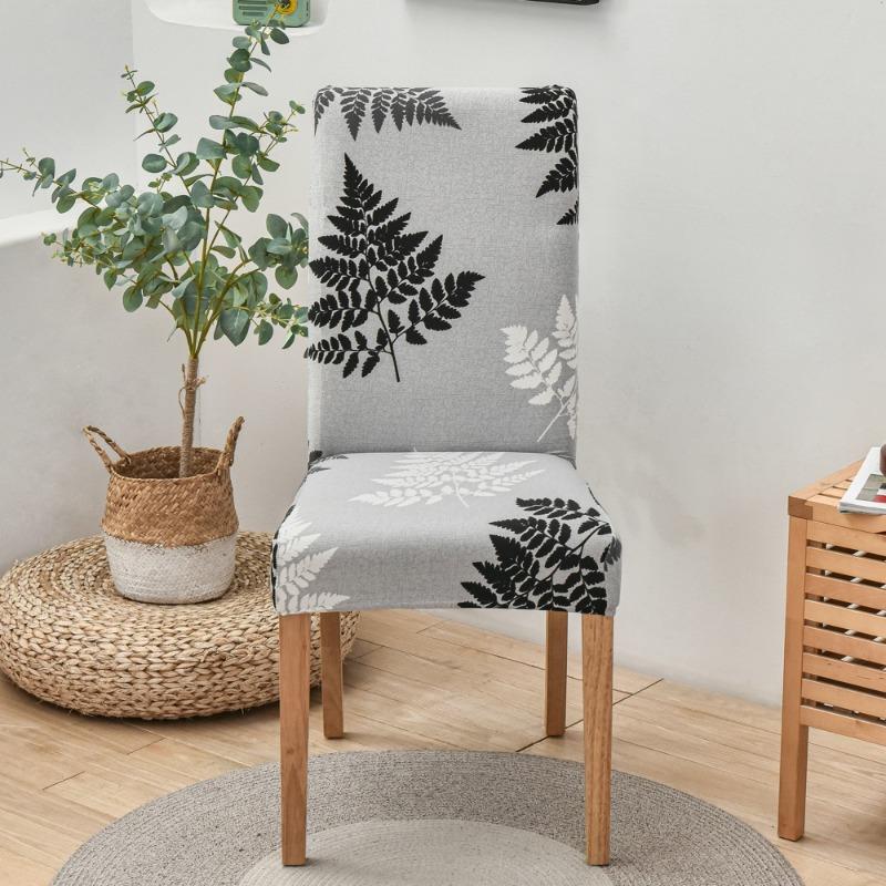 Printed Chair Cover Elastic Kitchen Seat Cover Stretch Chair Covers for Dining Room Wedding Hotel Banquet Washable