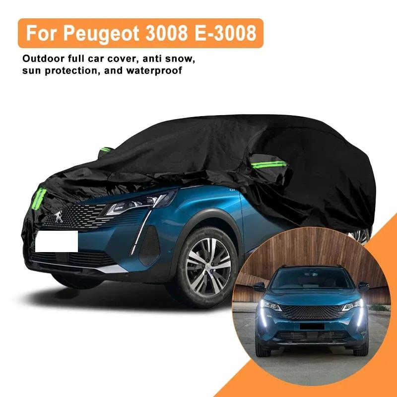 Vollgarage für Peugeot 3008 E-3008 Außenbereich - Wasserdicht Schneesicher Sonnenschutz, Winter- & Sommer-Autoschutz Zubehör