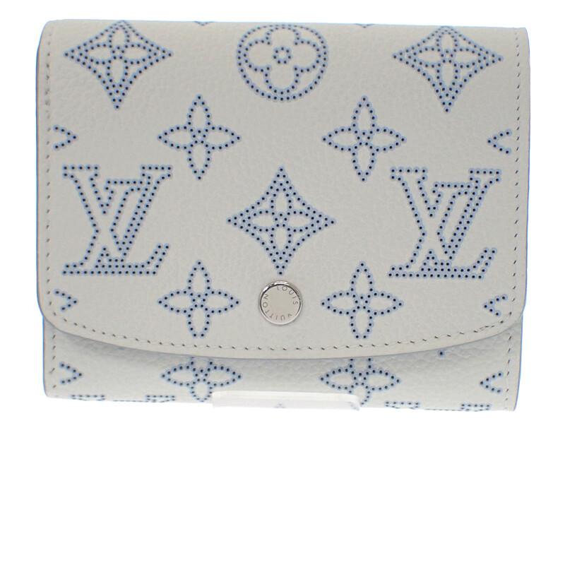 Louis Vuitton M11802 Bifold Wallet White/blue Monogram Mahina Women