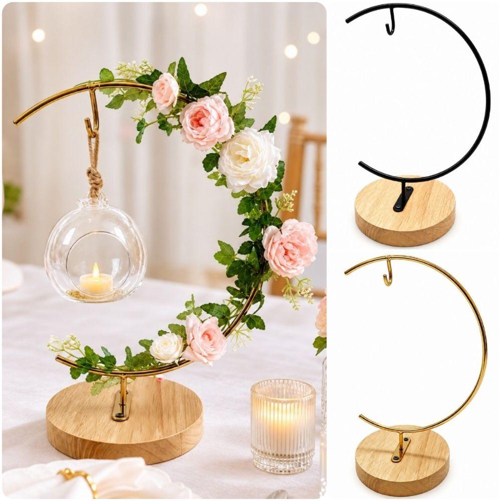 Moon Shape Banana Holder Wood Base Pendant Hanging Rack NEW Wreath Hanging Rack Home Decoration