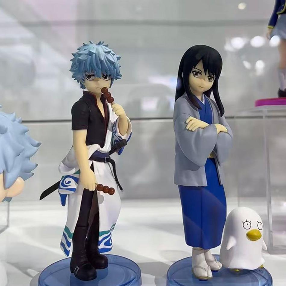 In Stock 14CM Anime Gintama Figure Sakata Gintoki Katsura Kotarou Animation Model Toys Gifts Collection Decoration Ornaments