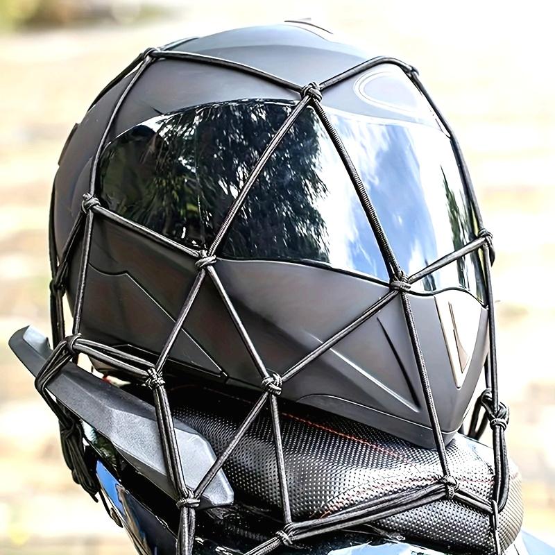 1pc Durable Motorcycle Cargo Net with Elastic Rubber Straps Transparent Plastic Helmet Protector Ideal for Storing Bags and Gear on Bicycles
