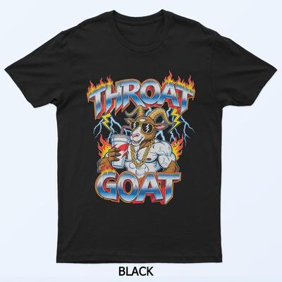 Throat Goat Lustige Ziegen-Illustration Retro Vintage Urkomisches T-Shirt