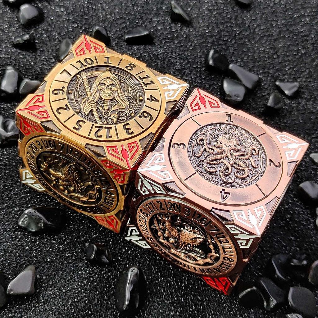 7-IN-1 Six Sided Rotating DND Dice Dungeon And Dragon Table Role Play Game Dice D4 D6 D8 D12 D20 D10/% Polyhedral Wheel Dice