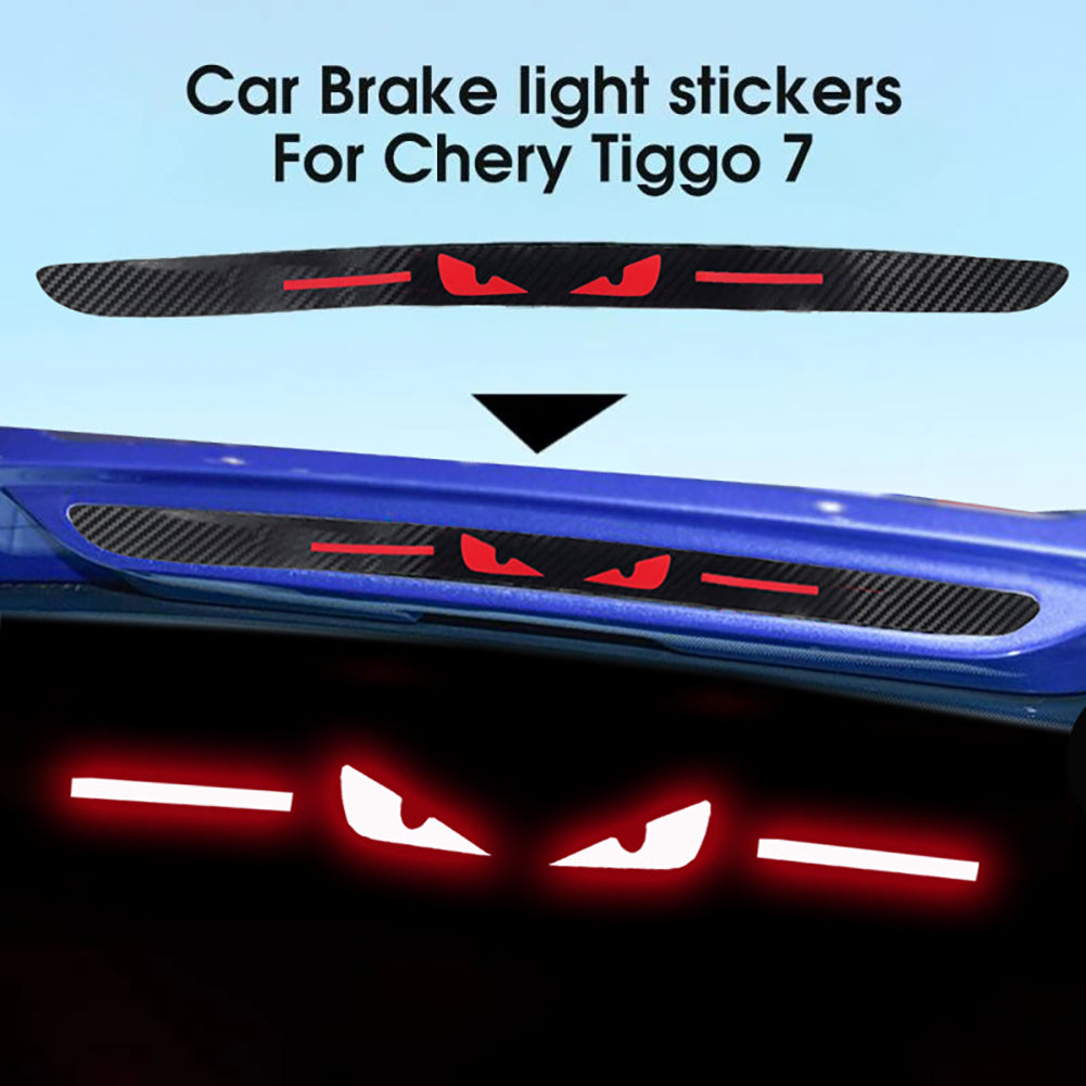 1Pc For Chery Logo Tiggo 7Pro Car Sticker Accessories Taillight Brake Lights Lamp Protector Sticker Carbon Fiber Covers Hawkeye